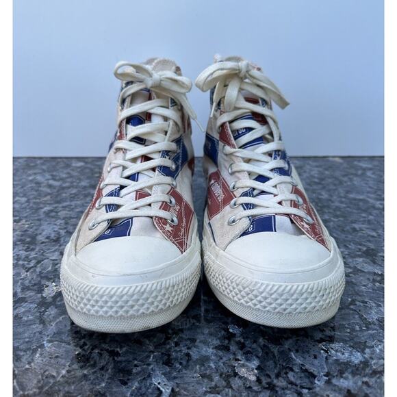 Converse Mens CTAS Hi Bold Branding Canvas 166500C Egret/Blue/Gym Red Size 11 - Picture 3 of 13